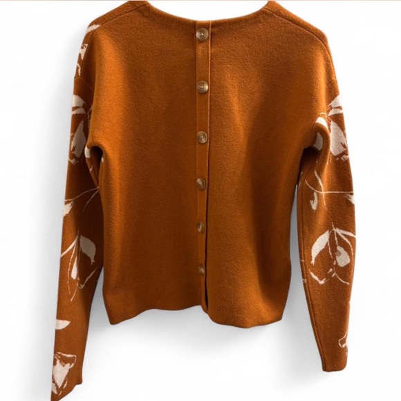 Joie Burnt Orange Floral Sweater - Picture 3 of 7